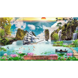 Tranh đính đá THUẬN BUỒM XUÔI GIÓ LV324 (125X75CM)chưa đính