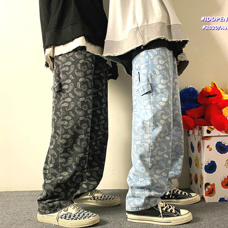 Quần Jeans Dài Ống Rộng Phong Cách Hàn Quốc Thời Trang Nam