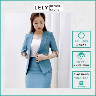 Áo Vest Nữ Công Sở Tay Dài Cao Cấp - LELY-SV008-  Xanh Ngọc Cao Cấp, Thạnh Lịch, Nữ Tính