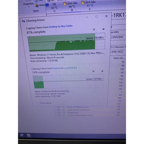 hdd laptop 1000gb, ổ cứng 1TB chép game và data video hình ảnh, sức khoẻ kém, cài win 10, chép data nhanh mượt