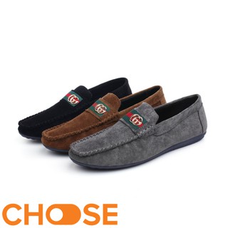 Giày Nam Choose Giày Mọi Nam Vải Nhung Phối Dây Viền Màu Đỏ Xanh Rêu Đẹp Mắt G34K2