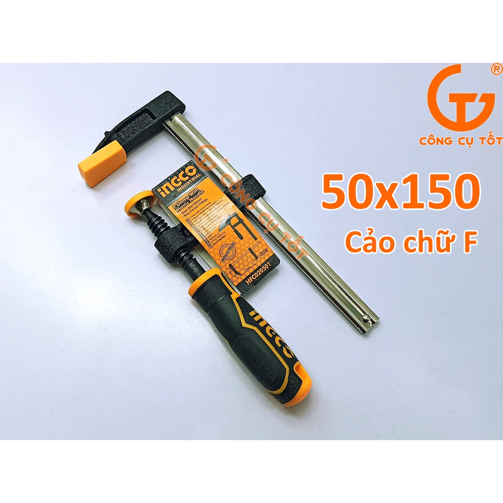 Cảo chữ F 50 x 150 mm lực kẹp 170kg Ingco HFC020501