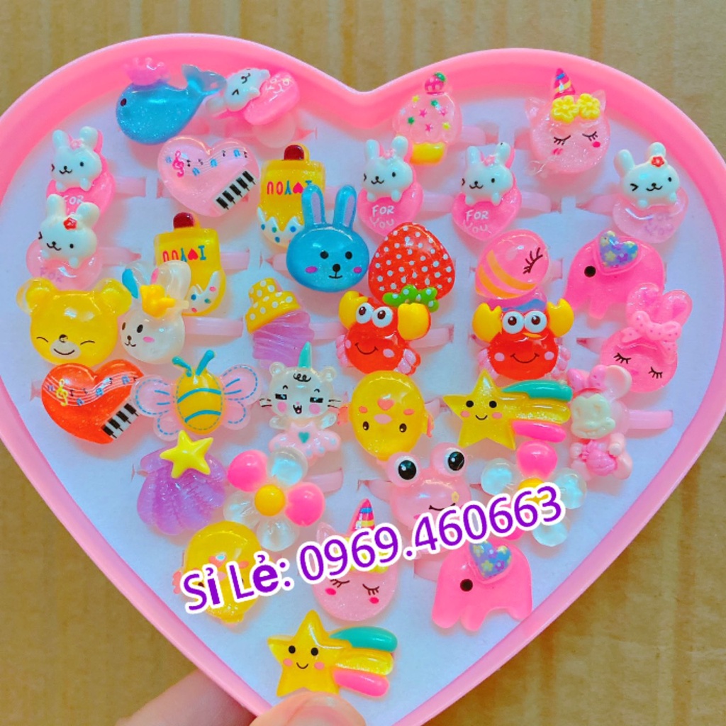 🔥HOT🔥Nhẫn Cho Bé Gái. Đồ Chơi Nhẫn Hoạt Hình, Nhẫn Công Chúa Các Loại Cho Bé Gái Bằng Nhựa