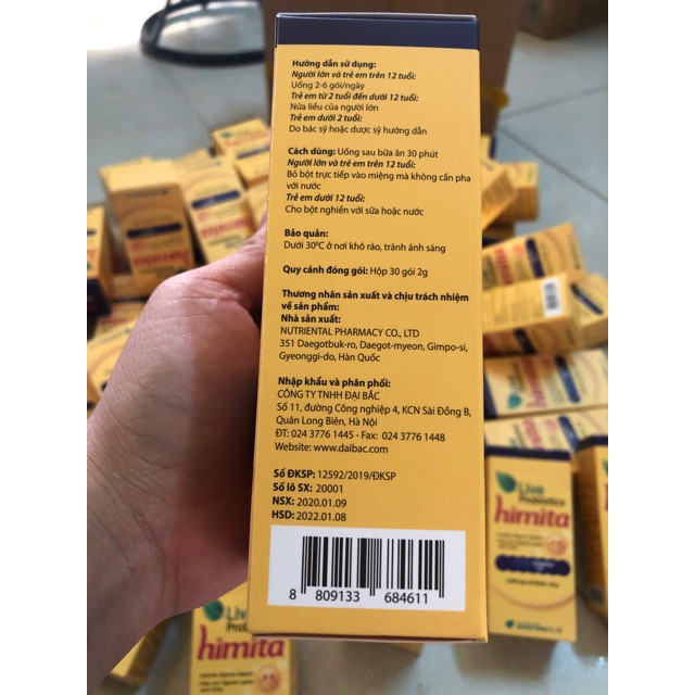 Men vi sinh Himita Probiotics- bổ sung vi khuẩn có lợi giúp cân bằng hệ vi sinh đường ruột- hỗ trợ làm giảm rối loạn hóa