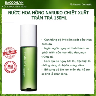 Toner nước hoa hồng Naruko trà tràm Tea Tree Shine Control and Blemish Clear Toner 150ml (Bản Đài)