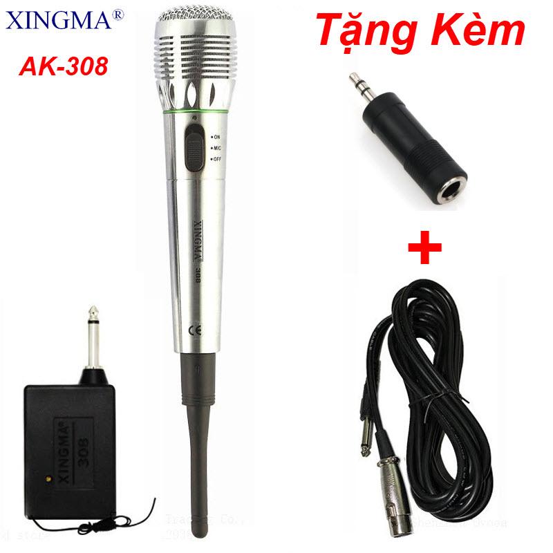 Micro Không Dây Kết Hợp Có Dây AK308G Kiểu Dáng Nhỏ Gọn,Cục Chuyển Đổi Sang Có Dây Tiện Lợi,Công Nghệ 2 Màng Lọc Âm Tốt.