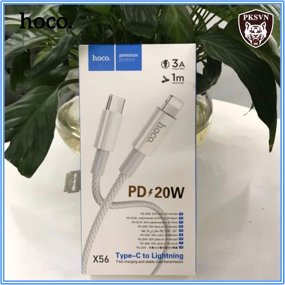 Dây sạc nhanh 20w Chính hãng Hoco X56 bọc dù chống gãy, Sạc nhanh 20w sạc 50% Pin chỉ 30 phút - Bảo Hảnh 1 Năm