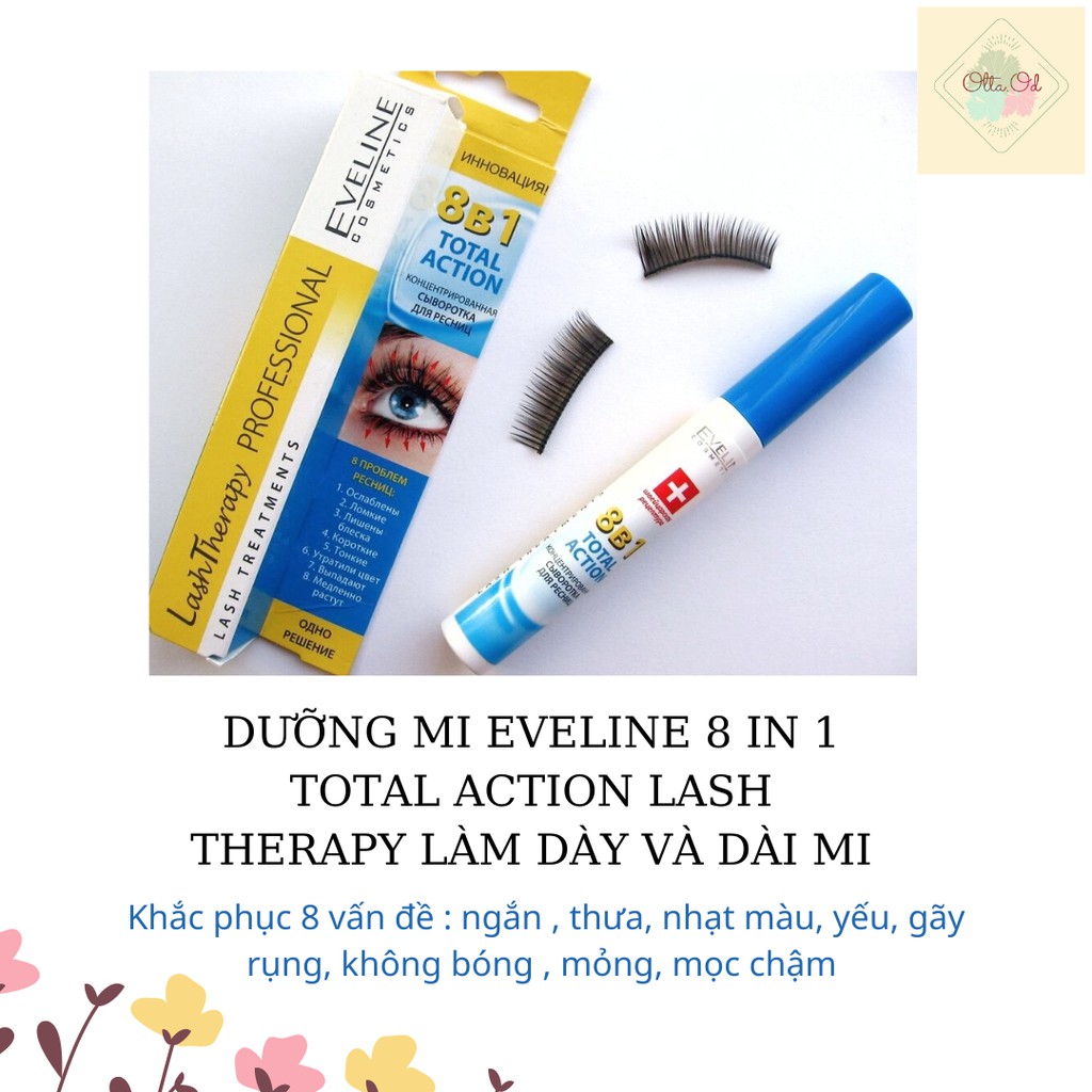 DƯỠNG MI EVELINE 8 IN 1 TOTAL ACTION DÀY, DÀI MI