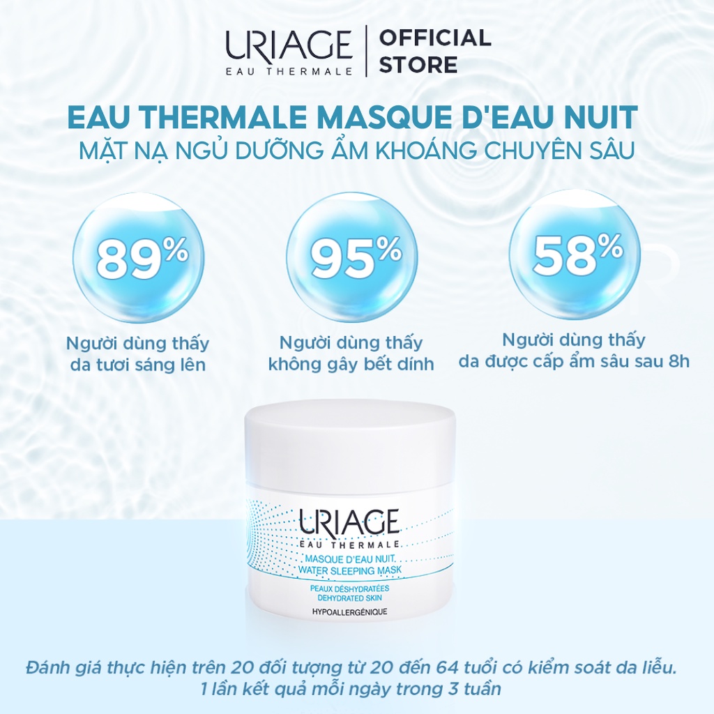 Mặt nạ ngủ dưỡng ẩm khoáng chuyên sâu URIAGE EAU THERMALE MASQUE D'EAU NUIT 50ml