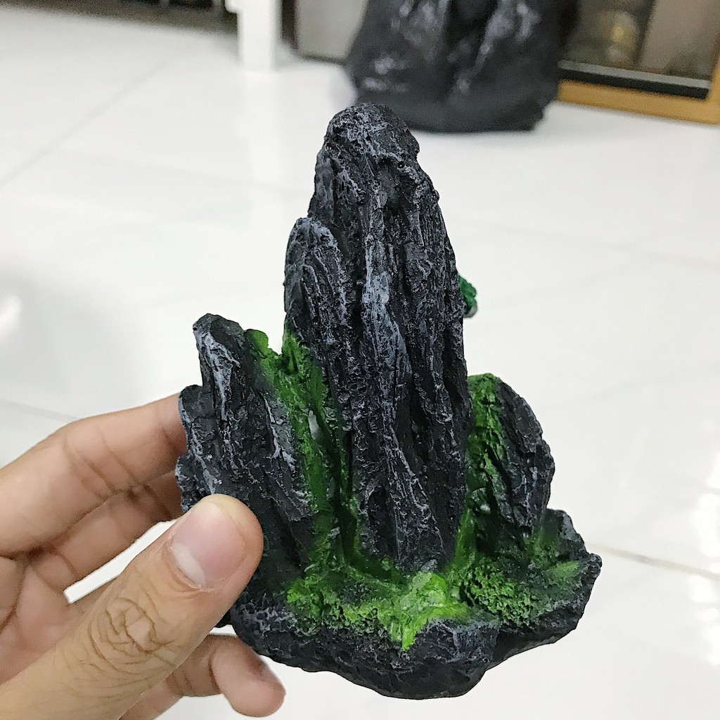NÚI CẢNH TRANG TRÍ HỒ CÁ NON BỘ DÀI 13CM RỘNG 4CM CAO 13CM