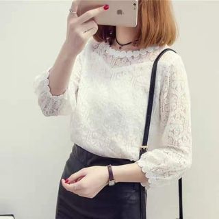 Áo ren trắnng