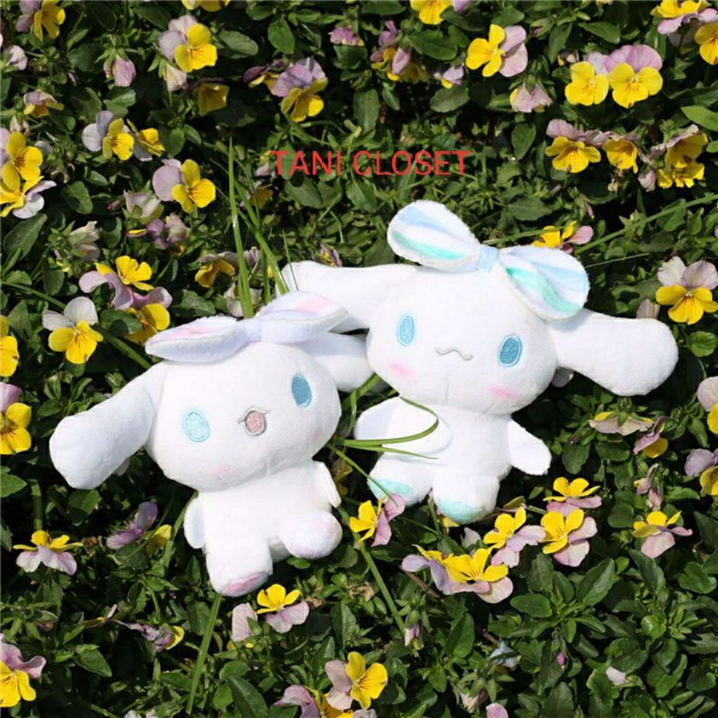 Móc khóa Chú Chó Bông Cinnamoroll Nơ Tim