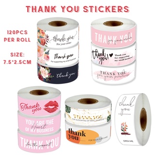 Cuộn 120 Miếng Dán Chữ thank you for your Supports Trang Trí Quà Tặng