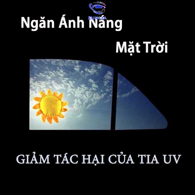 Bộ 4 tấm chắn nắng - tấm che nắng ô tô- bộ che nắng ô tô hút kính, tráng nhôm cách nhiệt phản quang