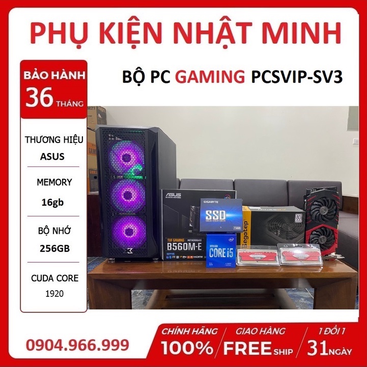 Bộ máy tính PC B560 + i5 10400F + 1060 6GB  SIÊU VIP GAMING giá KHUYẾN MẠI bảo hành 36 tháng