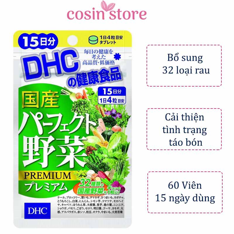 Viên uống DHC Rau Củ Quả Tổng hợp Premium 60 Viên 15 Ngày Dùng
