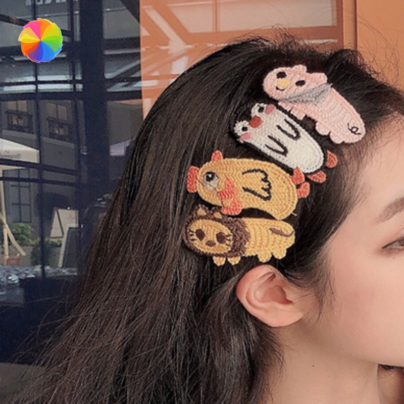 Kẹp tóc len hình hoạt hình xinh xắn đáng yêu dành cho nữ