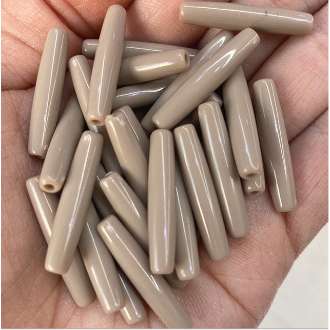30 Hạt Xỏ Lỗ Dài 5x25mm Bằng Acrylic Làm Đồ Trang Sức Thủ Công