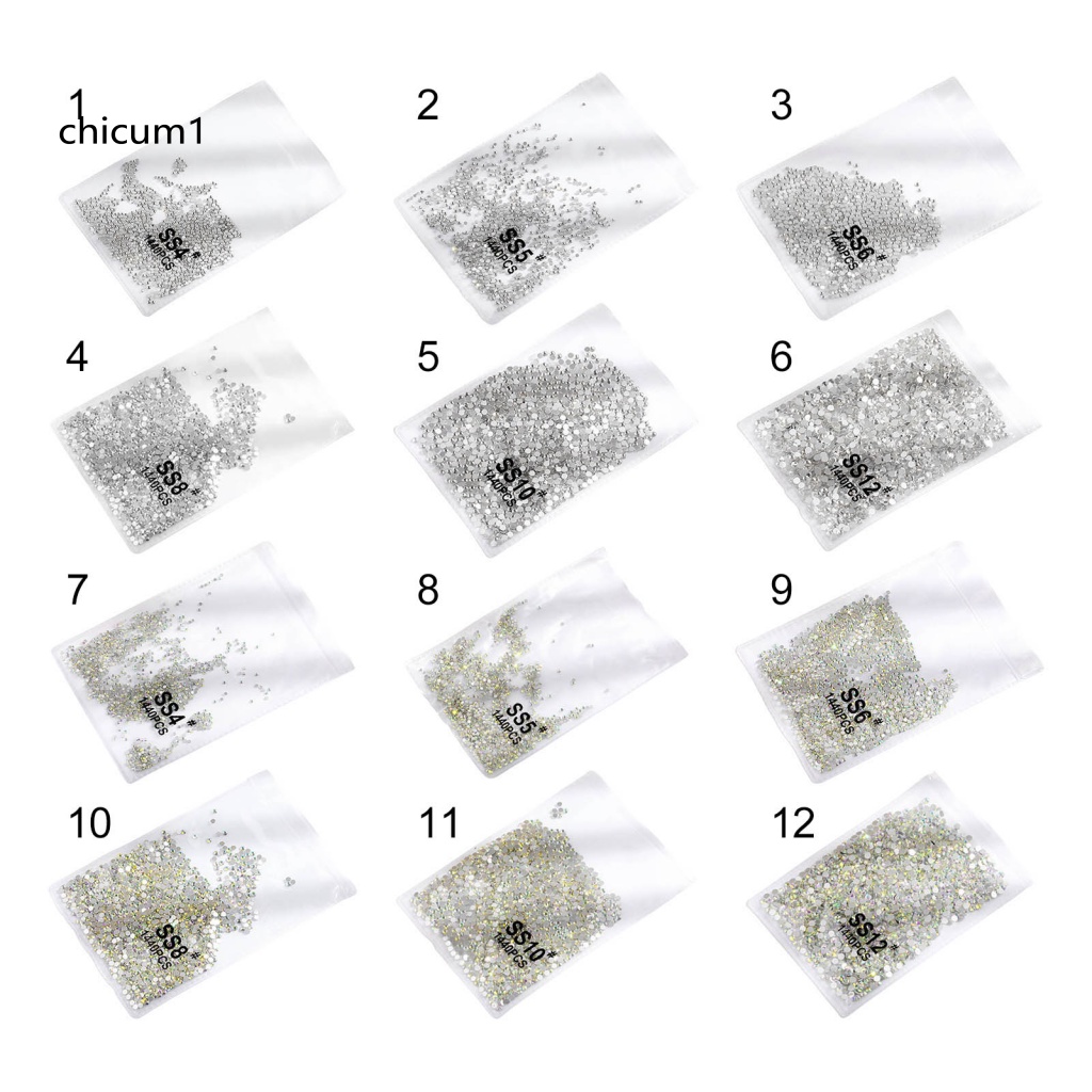 Đá Kim Cương Giả Đáy Phẳng Trong Suốt Trọng Lượng Nhẹ Trang Trí Móng Tay/Điện Thoại