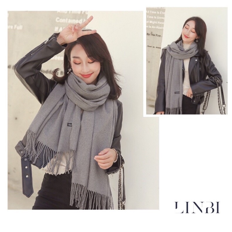 khăn choàng cổ chất dệt mịn - Khăn Cashmere Quảng Châu loại 1 quàng cổ giữ ấm mùa đông cho nam nữ gấp gọn bé