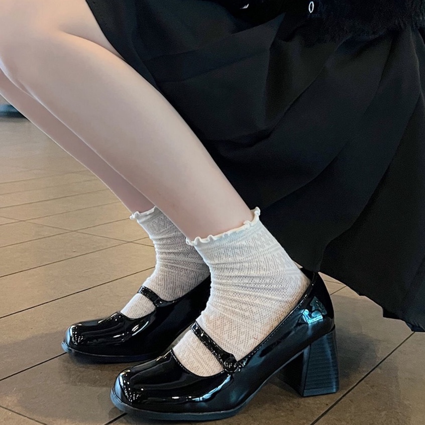 GIÀY LOLITA CAO GÓT VINTAGE PATENT LEATHER MARYJANE NỮ RETRO