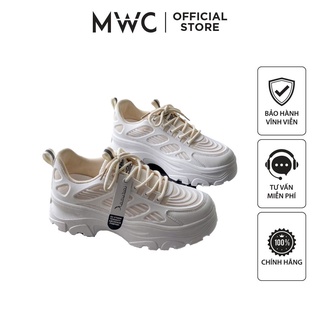 Giày MWC 0686 - Giày Thể Thao Nữ Đế Cao, Giày Ulzzang, Sneaker Tone Trắng Trẻ Trung