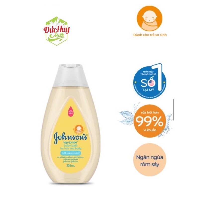 Sữa tắm gội toàn thân Johnson's TOP TO TOE 200ml - Sumishop2019