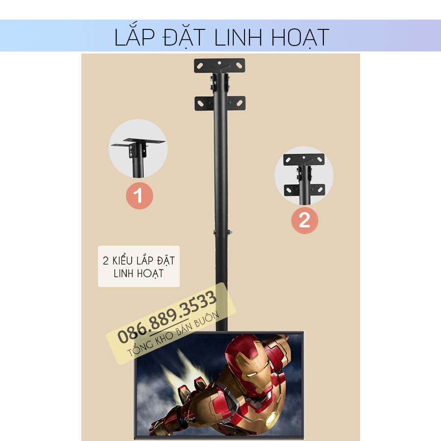 Giá Treo Tivi Thả Trần Xoay 360 Độ 24 - 43 Inch - Hàng Nhập Khẩu Model: DJ01/ RM501