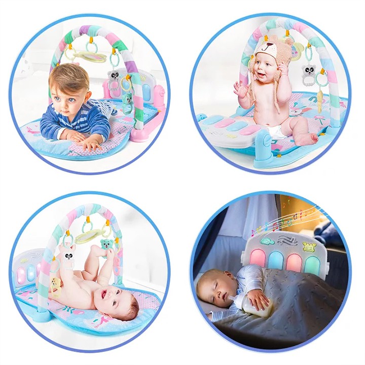 Thảm nhạc nằm chơi cho bé sơ sinh đa năng có đàn piano vui nhộn và móc treo hình thú ngộ nghĩnh Baby-S – SDC038