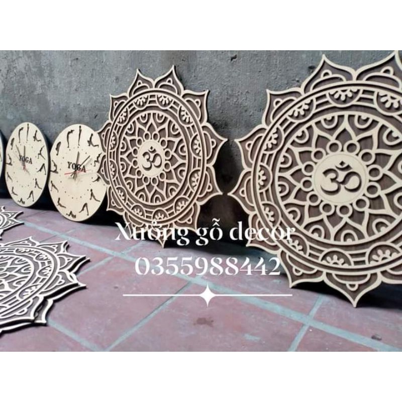 Yoga, Tranh treo tường Decor hoa Mandala treo tường trang trí Phòng Thiền , Yoga, phòng tập
