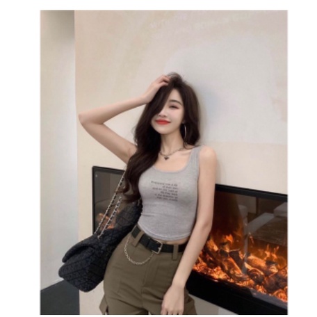 Mẫu mới - Áo 3 lỗ thun tăm in chữ phong cách Hàn Quốc siêu đẹp