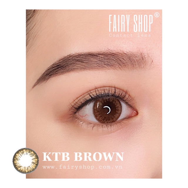 Áp tròng nâu pha lê KTB BROWN 14.2mm - Kính Áp Tròng FAIRY SHOP CONTACT LENS độ 0 đến 6