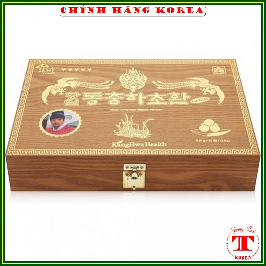 Đông trùng hạ thảo hộp gỗ 30 viên chính hãng - Khóa rùa xịn - Tăng đề kháng, sức khỏe, bổ thận tráng dương- tranglinh