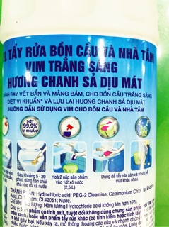 Gel tẩy rửa VIM trắng sáng 880ml (Chai)