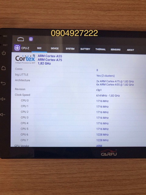Màn hình android Carfu Ram 3GB - Rom 32GB - chíp 8 nhân kích thước 9 inch - 10 inch