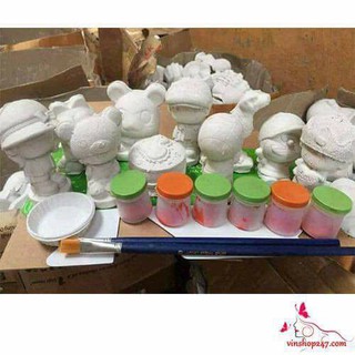 Bộ  6 tượng, 10 tượng thạch cao cho bé tô màu ( Bát Tràng )
