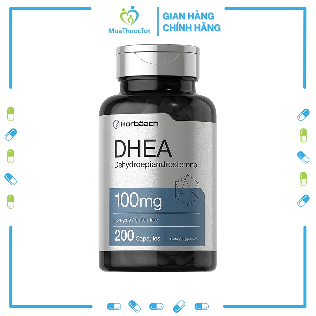 Horbaach DHEA 100mg Viên uống Chống Lão Hóa Cho Nam Và Nữ Trên 30 tuổi 200 viên