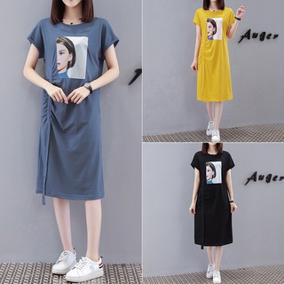 Đầm Thun Dáng Dài Form Rộng Phong Cách Hàn Quốc Size S-4xl Cho Nữ