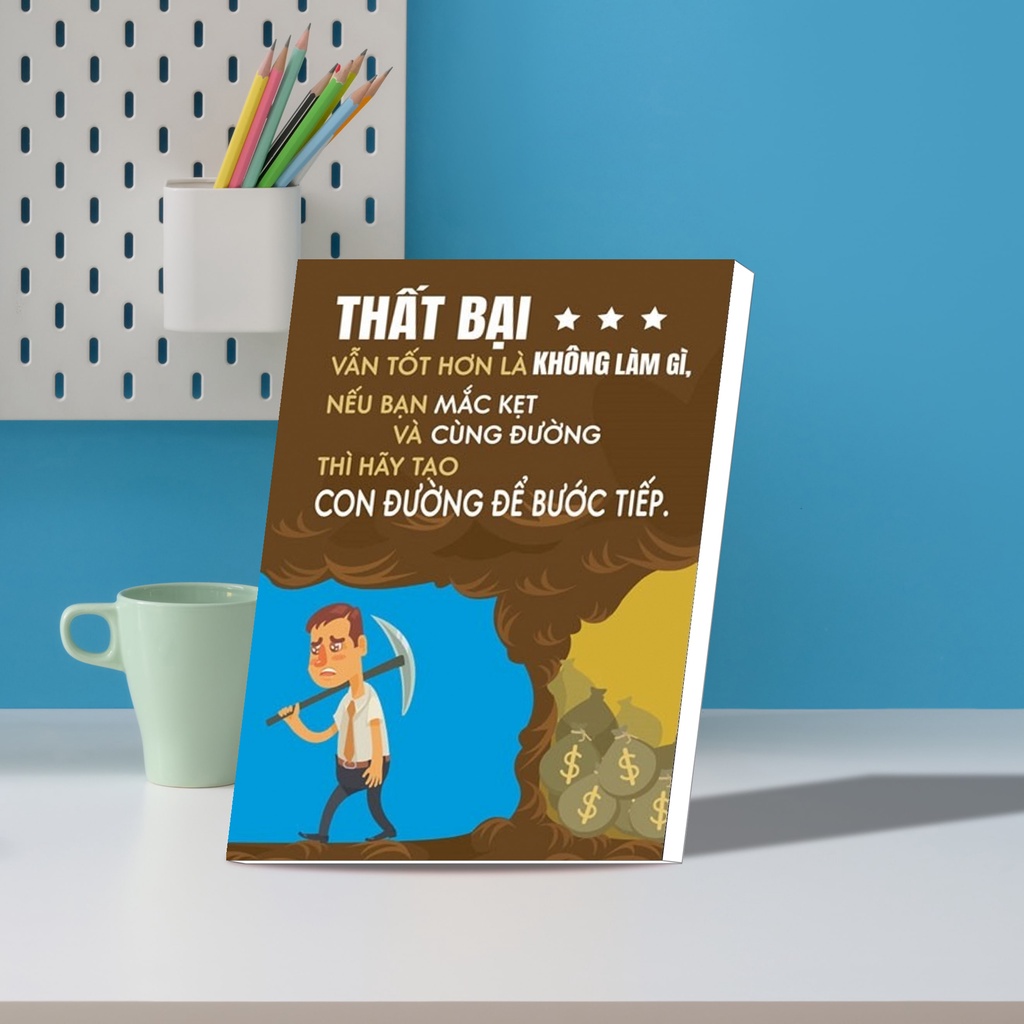 Tranh để bàn làm việc bàn học slogan tạo động lực decor trang trí TƯỜNG XINH