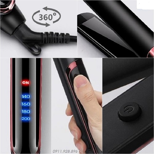 Máy ép duỗi tóc uốn làm kéo xoăn tự động đa năng 3 in 1 bảo hành 24 tháng