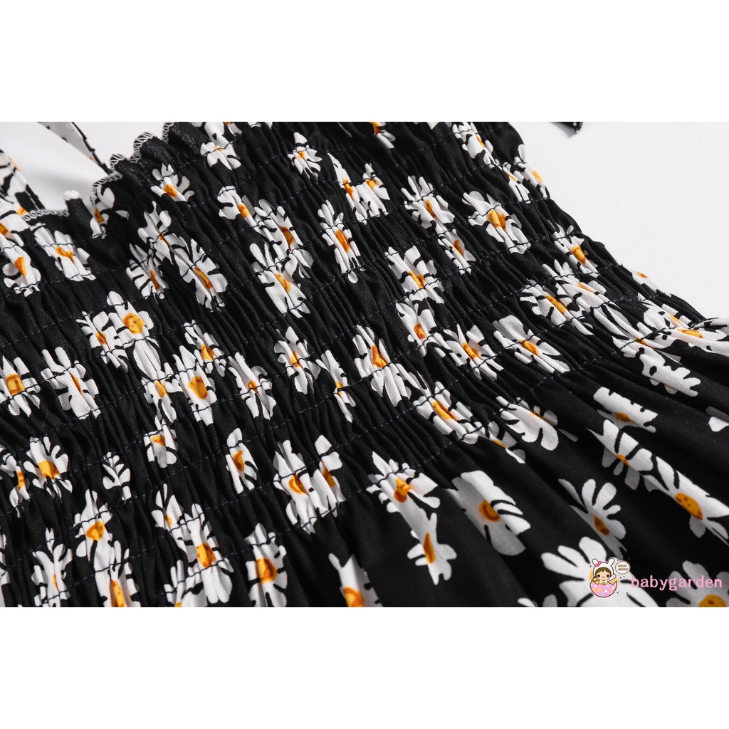 Đầm Chữ A Hai Dây Cổ Thuyền In Hoa Thời Trang Mùa Hè Cho Bé Gái