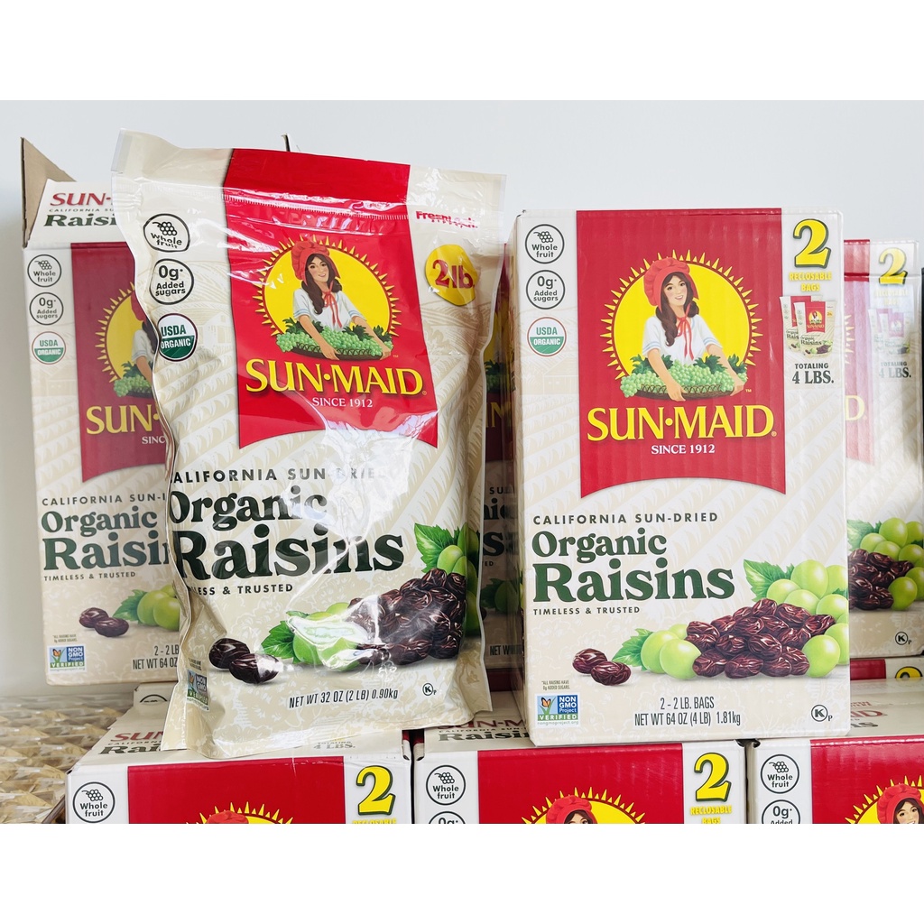 NHO KHÔ SUN-MAID CAO CẤP CỦA MỸ - SUN-MAID CALIFORNIA SUN-DRIED ORGANIC RAISINS