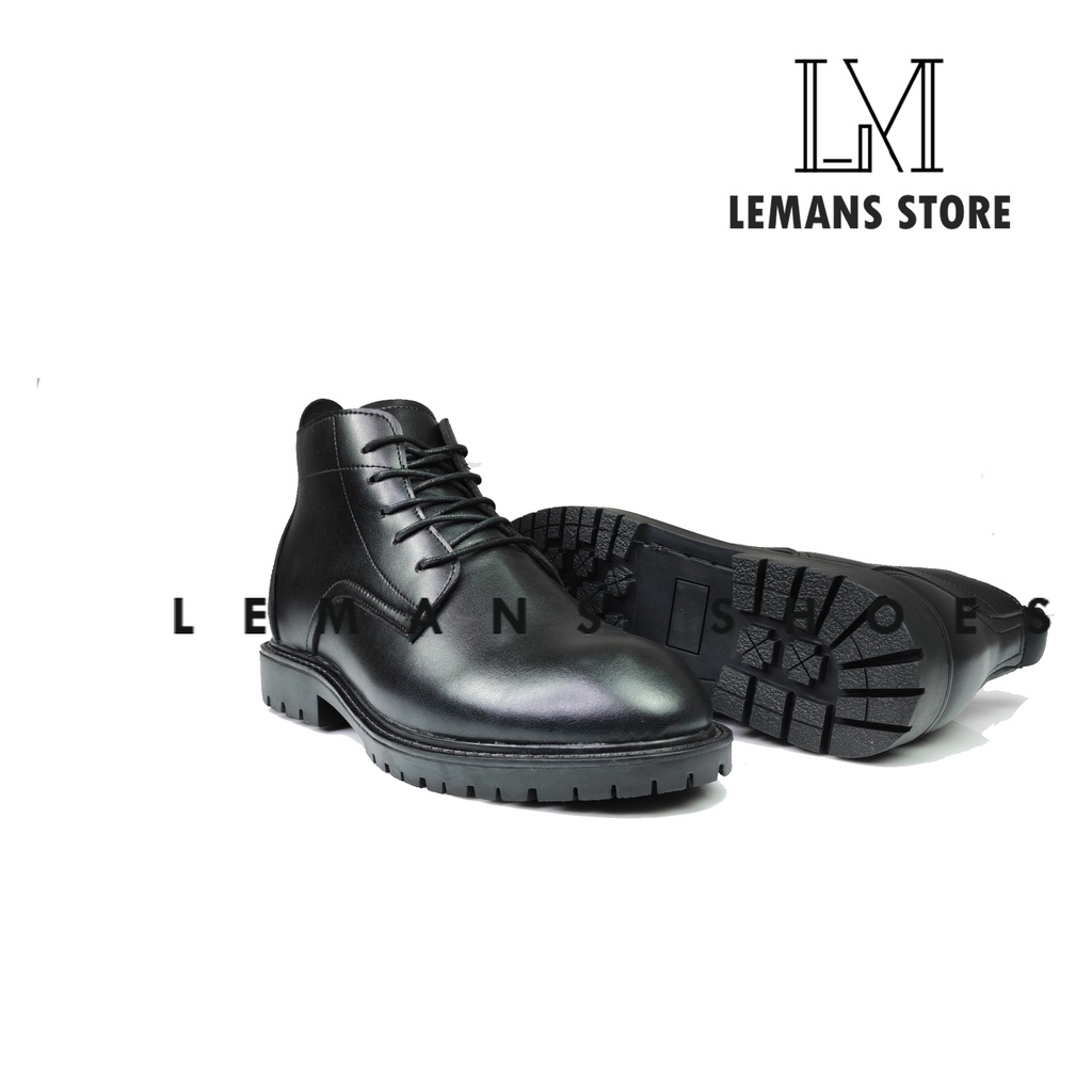 Boot nam cổ cao, boot nam tăng chiều cao 6,5 cm cổ lửng Lemans bốt thời trang nam, boot doctor