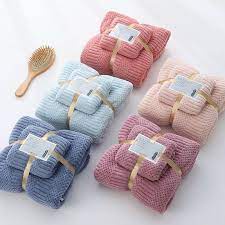 Set 2 Khăn Tắm Lông Cừu Xuất Hàn Cỡ Lớn Siêu Mềm Mịn Thấm Hút Nước TốtFREESHIPKhăn Tắm Hàn Quốc