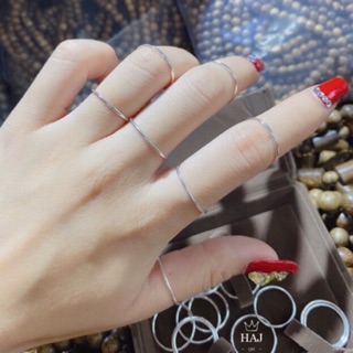 Sale nhẫn chỉ bạc trơn nhỏ xinh chuẩn bạc ta bao trắng