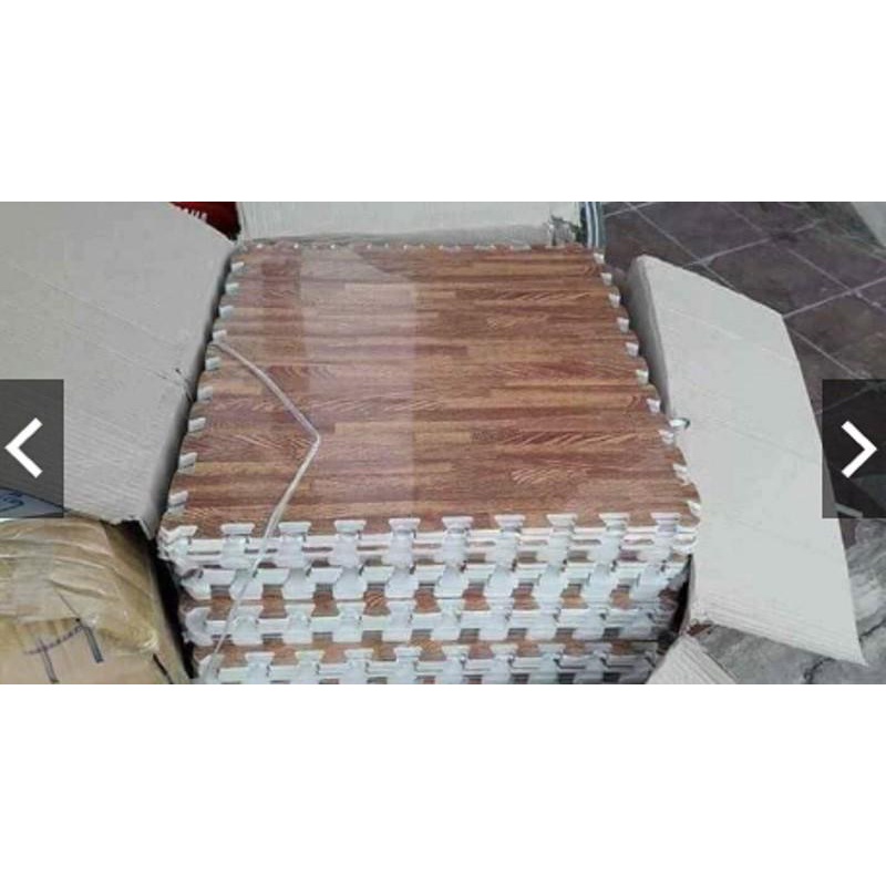 Bộ 6 miếng thảm xốp ghép màu vân gỗ sậm kích thước 60x60cm