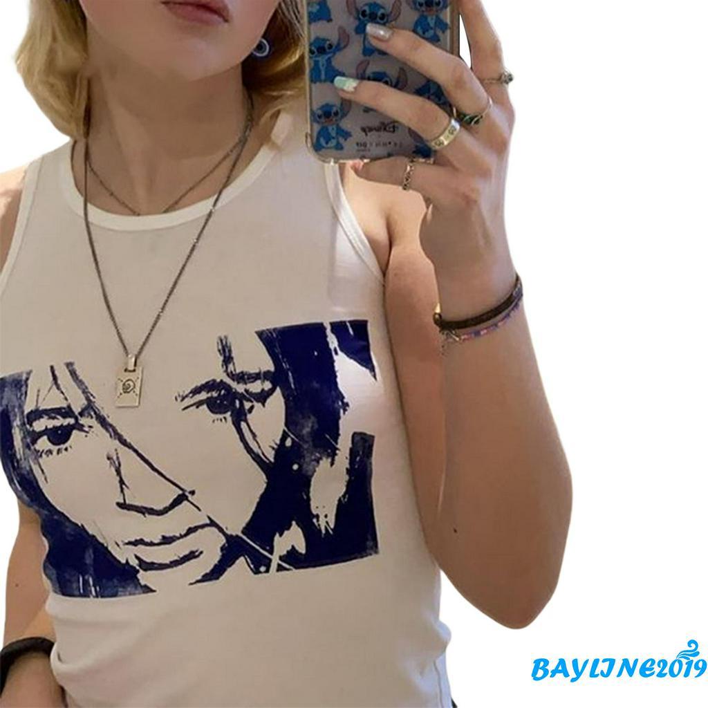 Áo Lửng Hai Dây In Họa Tiết Trẻ Trung Quyến Rũ Dành Cho Nữ