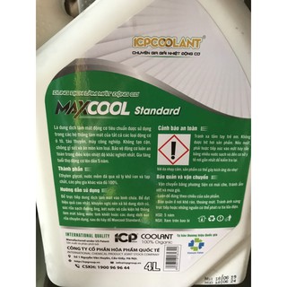 Nước Làm Mát MAX COOL 4l xanH