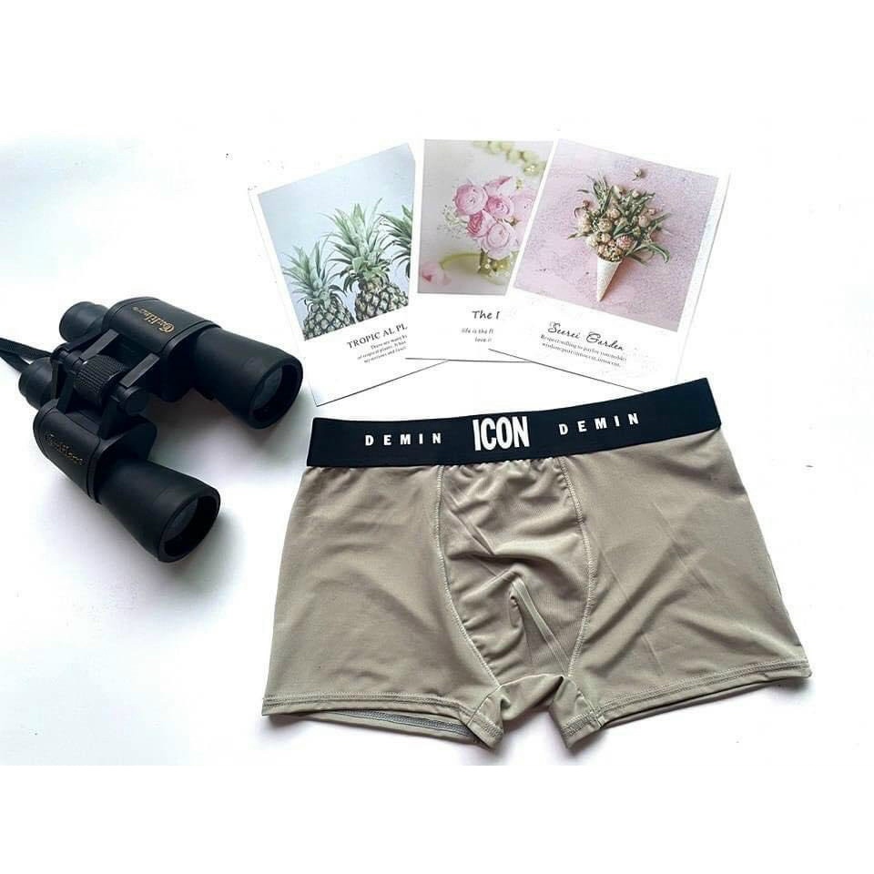 Hộp 4 Quần Lót Nam Boxer Thun Lạnh ICON Co dãn 4 chiều, Quần sịp Nam Thun Lạnh Boxer ICON Denim