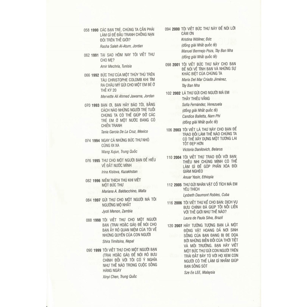 Sách - Các Bức Thư Hay Nhất Thế Giới - Kỷ Niệm 50 Năm Cuộc Thi Viết Thư Quốc Tế UPU (1971-2021)